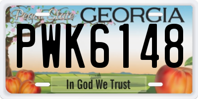 GA license plate PWK6148