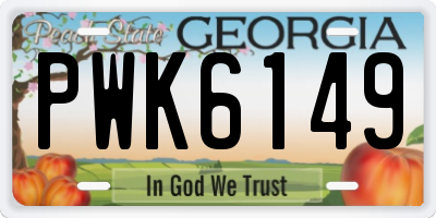 GA license plate PWK6149