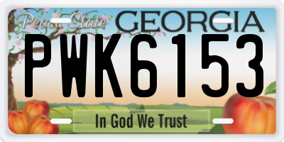GA license plate PWK6153
