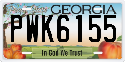 GA license plate PWK6155