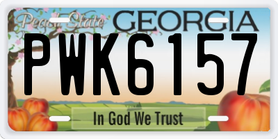 GA license plate PWK6157