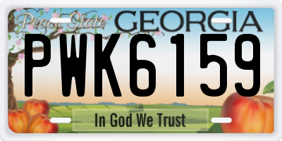 GA license plate PWK6159