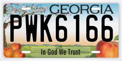 GA license plate PWK6166
