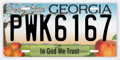 GA license plate PWK6167