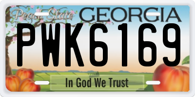 GA license plate PWK6169