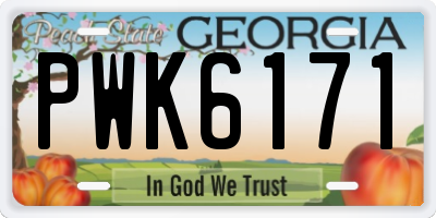 GA license plate PWK6171