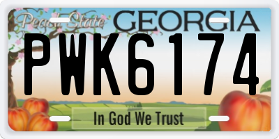 GA license plate PWK6174