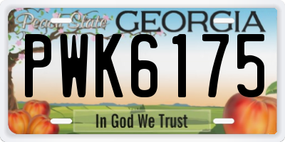 GA license plate PWK6175
