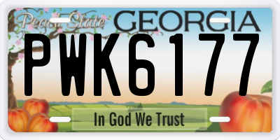 GA license plate PWK6177