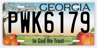 GA license plate PWK6179