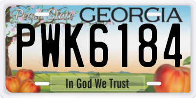 GA license plate PWK6184