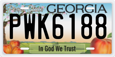 GA license plate PWK6188