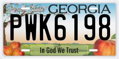 GA license plate PWK6198