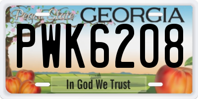 GA license plate PWK6208