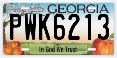 GA license plate PWK6213