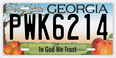 GA license plate PWK6214
