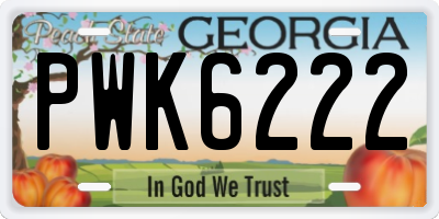 GA license plate PWK6222