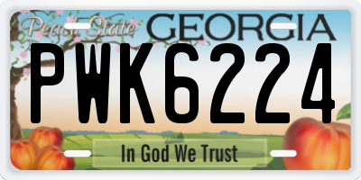 GA license plate PWK6224