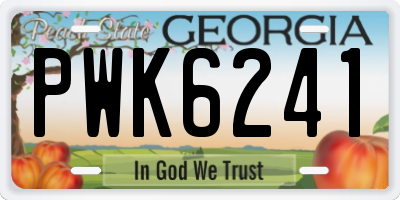 GA license plate PWK6241