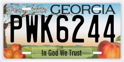 GA license plate PWK6244