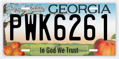 GA license plate PWK6261