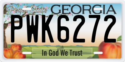 GA license plate PWK6272