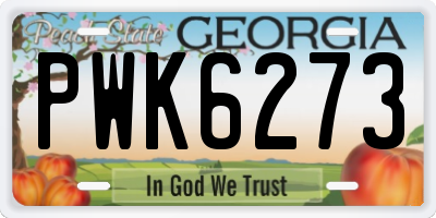 GA license plate PWK6273