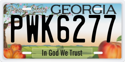 GA license plate PWK6277