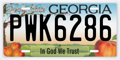 GA license plate PWK6286