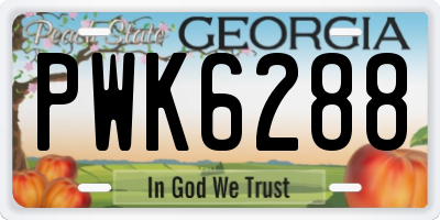 GA license plate PWK6288