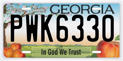 GA license plate PWK6330