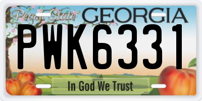 GA license plate PWK6331