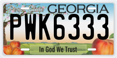 GA license plate PWK6333