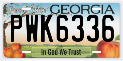 GA license plate PWK6336