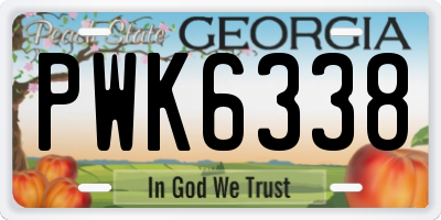 GA license plate PWK6338