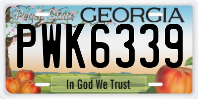 GA license plate PWK6339