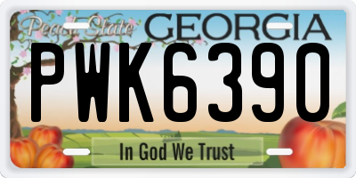 GA license plate PWK6390