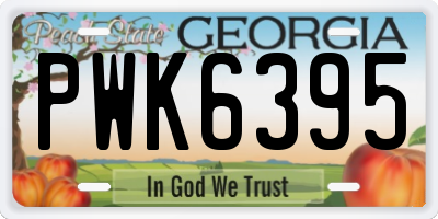 GA license plate PWK6395