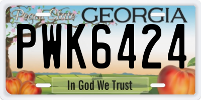 GA license plate PWK6424
