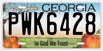 GA license plate PWK6428
