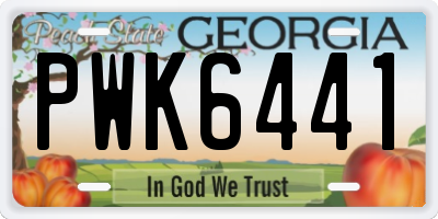 GA license plate PWK6441