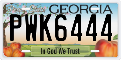 GA license plate PWK6444
