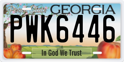 GA license plate PWK6446