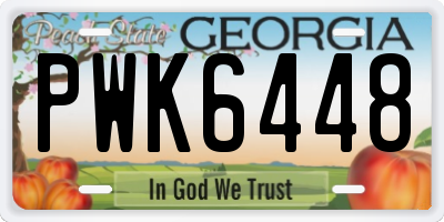 GA license plate PWK6448