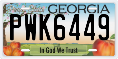 GA license plate PWK6449