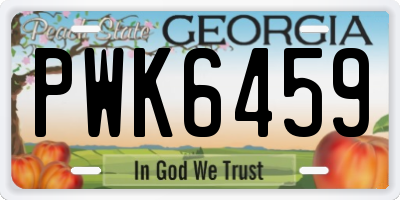 GA license plate PWK6459