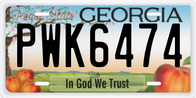 GA license plate PWK6474
