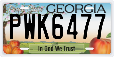GA license plate PWK6477