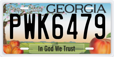 GA license plate PWK6479