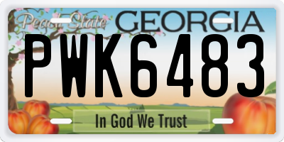 GA license plate PWK6483